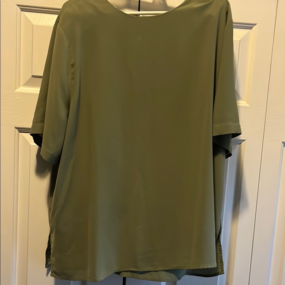 Nations Olive Green Short Sleeve Blouse